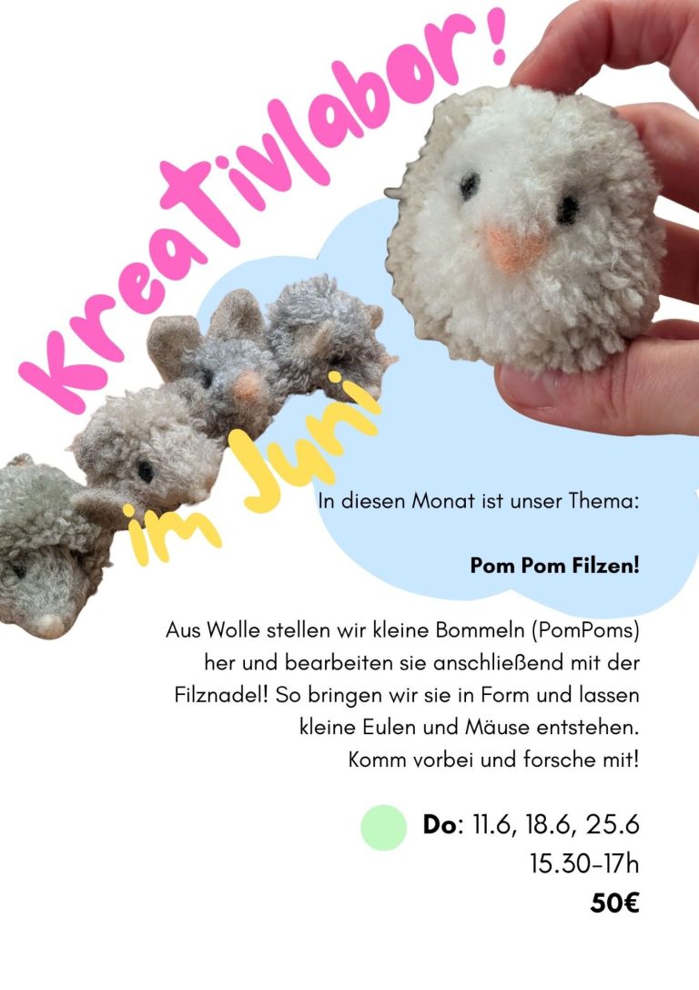 Kinderkunst, prozessorientiert, Kunstpädagogik Kreativlabor-Ankündigung für Januar mit Terminen und Materialhinweisen. Papier, Pappmachée, Recycling, Kinderkunst, prozessorientiert, Kunst
