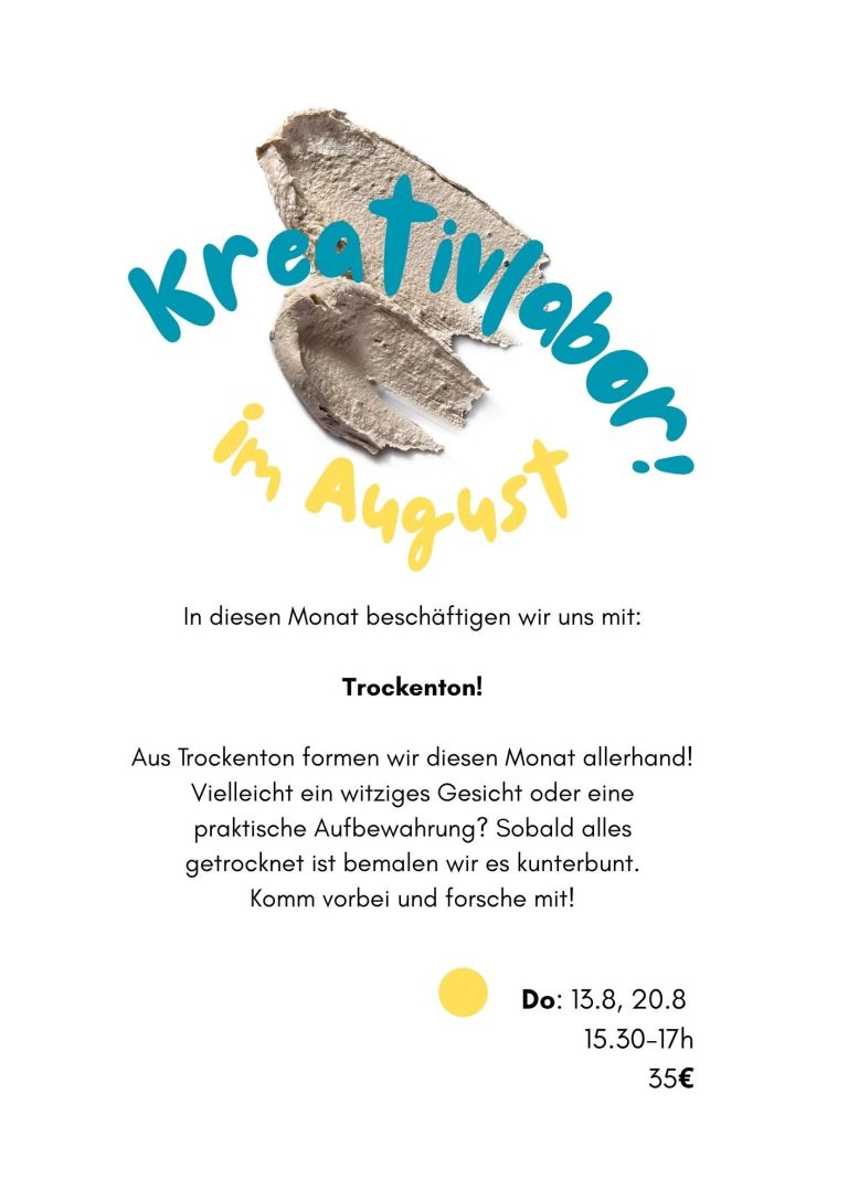 Kinderkunst, prozessorientiert, Kunstpädagogik Kreativlabor-Ankündigung für Januar mit Terminen und Materialhinweisen. Papier, Pappmachée, Recycling, Kinderkunst, prozessorientiert, Kunst